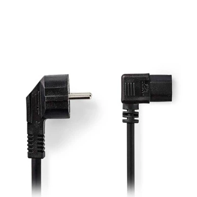 Καλώδιο τροφοδοσίας Schuko αρσενικό σε γωνία 90° - IEC-320-C13 θηλυκό με μήκος 3m