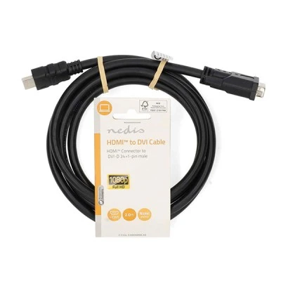 Καλώδιο ΝΕDIS High Speed HDMI αρσ. - DVI-D 24+1-Pin αρσ. 2m σε μαύρο χρώμα