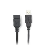 Καλώδιο NEDIS USB High-Speed Α αρσ. - USB A θηλ. με μήκος 1m σε μαύρο χρώμα