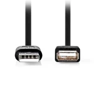 Καλώδιο NEDIS USB High-Speed Α αρσ. - USB A θηλ. με μήκος 1m σε μαύρο χρώμα