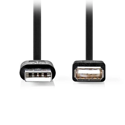 Καλώδιο NEDIS USB High-Speed Α αρσ. - USB A θηλ. με μήκος 1m σε μαύρο χρώμα