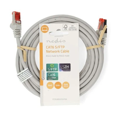 Καλώδιο δικτύου NEDIS CAT 6 S/FTP με μήκος 5m σε γκρι χρώμα