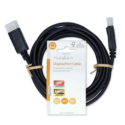 Καλώδιο NEDIS DisplayPort αρσ. - DisplayPort αρσ. 3m σε μαύρο χρώμα Καλώδιο NEDIS DisplayPort αρσ. - DisplayPort αρσ. 3m σε μαύρο χρώμα