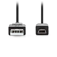 Καλώδιο USB High-Speed A αρσ. - Mini USB 5-pin αρσ. με μήκος 2m σε μαύρο χρώμα