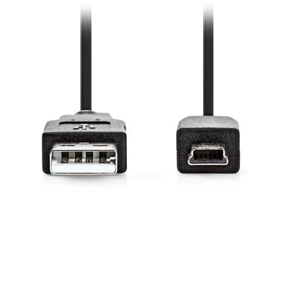 Καλώδιο USB High-Speed A αρσ. - Mini USB 5-pin αρσ. με μήκος 2m σε μαύρο χρώμα