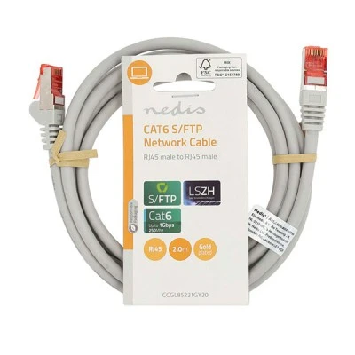Καλώδιο δικτύου NEDIS CAT 6 S/FTP με μήκος 2m σε γκρι χρώμα Καλώδιο δικτύου NEDIS CAT 6 S/FTP με μήκος 2m σε γκρι χρώμα