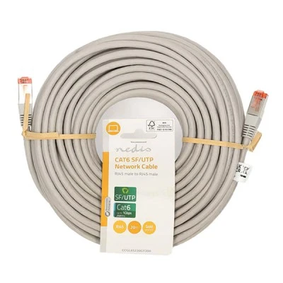 Καλώδιο δικτύου NEDIS CAT 6 SF/UTP με μήκος 20m σε γκρι χρώμα