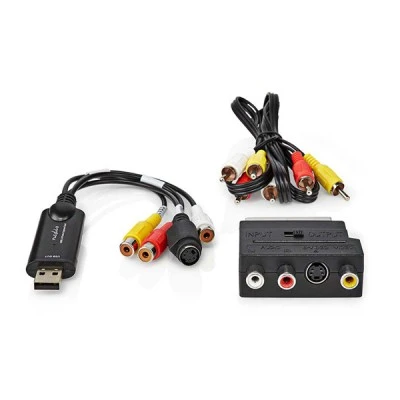 Μετατροπέας NEDIS RCA/S-Video σε USB 2.0 σε μαύρο χρώμα ιδανικ΄΄ος για λήψη εικόνων & βίντεο από οποιαδήποτε αναλογική πηγή