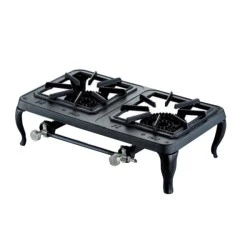 Διπλή εστία  FOKER 8kW υγραερίου βαρέως τύπου από μαντέμι  αντοχή στο χρόνο & στις υψηλές θερμοκρασίες
