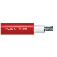 Καλώδιο SOLAR LSZH H1Z2Z2-K 1x4mm² με διπλή μόνωση καλωδίωσης φωτοβολταϊκών σε κόκκινο χρώμα