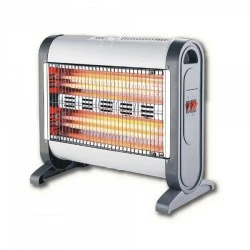 Θερμάστρα χαλαζία 1600W Turbo Fan EcoHeat με 2 επίπεδα σε γκρί / λευκό για κάλυψη 15τμ