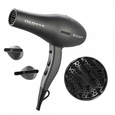 Σεσουάρ μαλλιών Telemax BELLA FK-8813 σε ανθρακί χρώμα με 2 επιλογές ταχύτητες αέρα