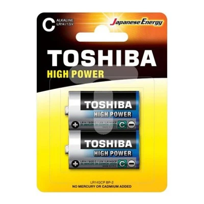 Αλκαλικές μπαταρίες υψηλής ισχύος Toshiba τύπου C LR14 1.5V 2 τμχ (LR14GCP BP-2 C)