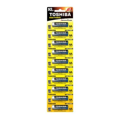 Αλκαλικές μπαταρίες υψηλής ισχύος Toshiba LR6 1.5V (LR6GCP BP1X10) συσκευασία 10 τεμαχίων Αλκαλικές μπαταρίες υψηλής ισχύος Toshiba LR6 1.5V (LR6GCP BP1X10) συσκευασία 10 τεμαχίων