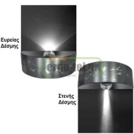 Led φωτιστικό επίτοιχο ορθογώνιο ρουστίκ 1.6W θερμό φως μονής κατεύθυνσης 24led 230V στεγανό IP54