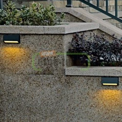 LED φωτιστικό επίτοιχο 1W αλουμινίου κυρτό με θερμό λευκό φως σαγρέ σκουριά εξωτερικού χώρου IP54 