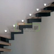 LED φωτιστικό αλουμινίου επίτοιχο τετράγωνο 1W με ψυχρό λευκό φως σατινέ IP54