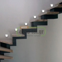 LED φωτιστικό διπλής κατεύθυνσης 3.3W θερμό λευκό φως ορθογώνιο επίτοιχο αλουμινίου σατινέ