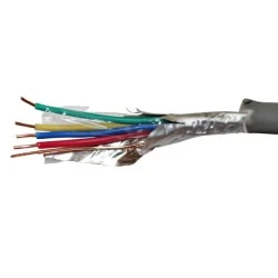 Καλώδιο τηλεφώνου γραμμής γκρι 4x0.60mm² 2 ζευγών μονόκλωνο συνεστραμμένο με θωράκιση από φύλλο αλουμινίου