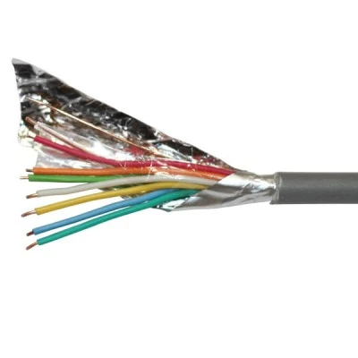 Καλώδιο τηλεφώνου γραμμής γκρι 0.60mm² 4 ζευγών μονόκλωνο συνεστραμμένο με θωράκιση