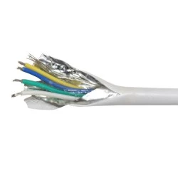 Καλώδιο συναγερμού λευκό 4x0.22mm² 2 ζευγών προέκτασης τηλεφώνου με θωράκιση