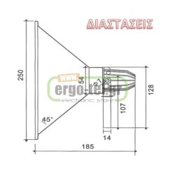 Προβολέας τοίχου γκρι αλουμινίου Φ31cm με ντουί Ε27 & πυρίμαχο επίπεδο γυαλί στεγανός ΙΡ65
