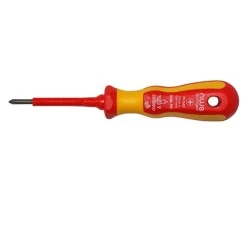 Κατσαβίδι σταυρός VDE 1000V PH Νο0 60mm με κίτρινη μαλακή λαβή NWS Γερμανίας