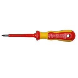 Κατσαβίδι σταυρός VDE 1000V PH Νο1 80mm με κίτρινη μαλακή λαβή NWS Γερμανίας