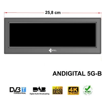 Κεραία εξωτερικού χώρου μαύρη UHF Matel AN-DIGITAL-B 5G Full Hd 1080p με φις τύπου F