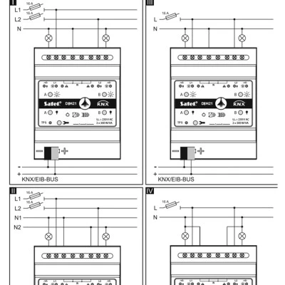 Universal ΚΝΧ dimmer δύο καναλιών 300W ανά κανάλι KNX DIM 21 SATEL για ρύθμιση & ντιμμάρισμα φωτισμού 7x9.2x6cm