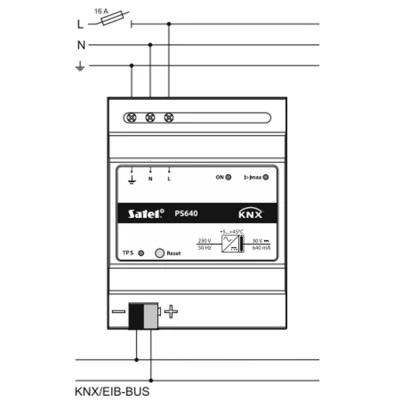 Τροφοδοτικό συστήματος knx για τροφοδοσία bus power supply unit KNX PS 640 SATEL 7x9.2x6cm