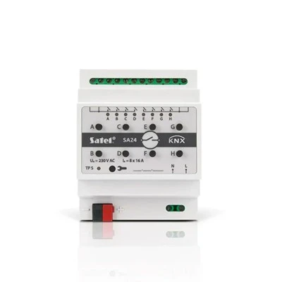 Module ενεργοποίησης switch actuator KNX SA 24 SATEL 8 καναλιών για έλεγχο συσκευών on/off 7x9.2x6cm