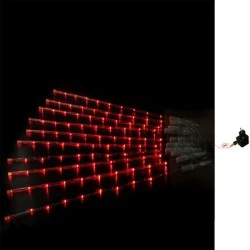 10 Χριστουγεννιάτικα κοντάρια διάφανα 1m με 8led κόκκινα στεγανά με μετασχηματιστή & παροχή 5m