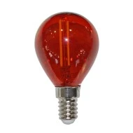Διακοσμητική λάμπα led G45 Ε14 ισχύος 2W 230V κόκκινη δέσμης 330° ceramic filament σφαιρική