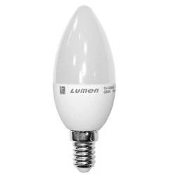 Λάμπα led C37 κερί Ε14 ισχύος 5W 230V 6200k ψυχρό λευκό φως 480 lumen λευκό σώμα ματ γυαλί