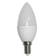 Λάμπα led κερί Ε14 C37 6W 230V 6200k ψυχρό λευκό φως λευκό σώμα ματ γυαλί 540 lumen