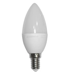 Λάμπα led κερί Ε14 C37 6W 230V 6200k ψυχρό λευκό φως λευκό σώμα ματ γυαλί 540 lumen