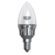 Λάμπα led C37 κερί Ε14 5W 230V 3000k θερμό λευκό φως 360 lumen ασημί σώμα διάφανο γυαλί
