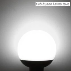 Λάμπα led G95 Globe Ø95mm E27 15W 230V 4000k ενδιάμεσο λευκό φως στεγανή IP44 Economy