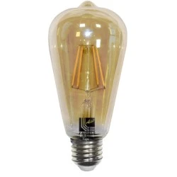 Διακοσμητική λάμπα led filament αβοκάντο μελί E27 ισχύος 6W 230V 2200k θερμό λευκό φως 600Lm
