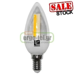 Λάμπα LED κεράκι E14 3W 230V 3000k θερμό λευκό φως 250lm με διάφανο γυαλί