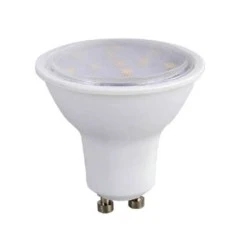 Λάμπα led smd GU10 3W 230V AC ντιμαριζόμενη 6000k ψυχρό λευκό φως δέσμης 100° 270 lumen Ø50mm