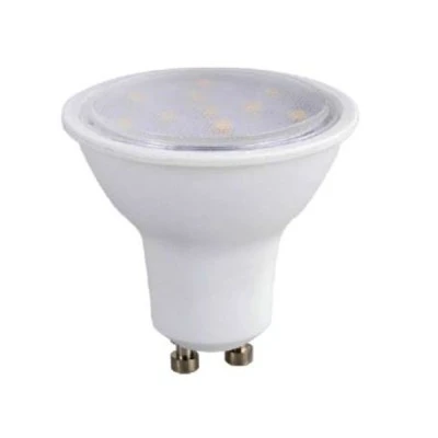 Λάμπα led smd GU10 3W 230V AC ντιμαριζόμενη 6000k ψυχρό λευκό φως δέσμης 100° 270 lumen Ø50mm