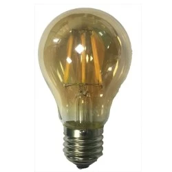 Λάμπα led filament αχλάδι μελί Ε27 6W 230V 2700k θερμό λευκό φως ντιμαριζόμενη