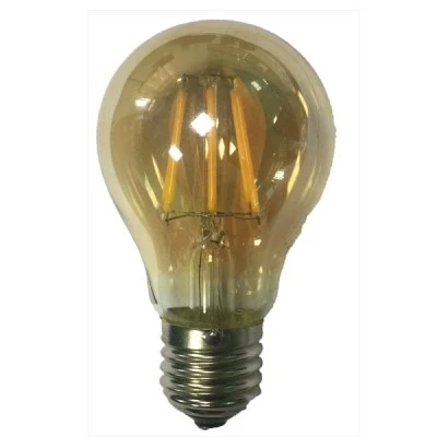 Λάμπα led filament αχλάδι μελί Ε27 6W 230V 2700k θερμό λευκό φως ντιμαριζόμενη