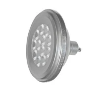 Λάμπα led AR111 GU10 12W 230VAC δέσμης 24° 3000k θερμό λευκό φως 1200 lumen αλουμινίου ασημί