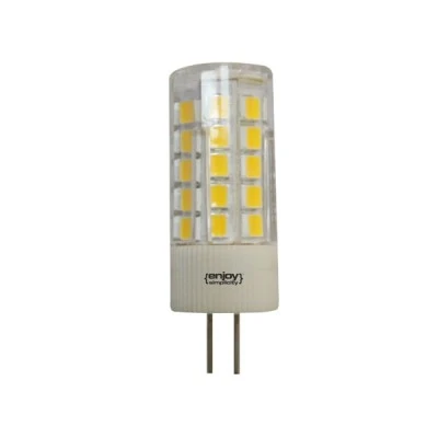 Λάμπα led G4 πλαστική 5W 12VAC/DC 3000k θερμό λευκό φως δέσμης 360° 400 lumen