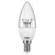 Λάμπα led κεράκι διάφανη E14 3.4W 230V 2700k θερμό λευκό φως 270° 250lm 15000h