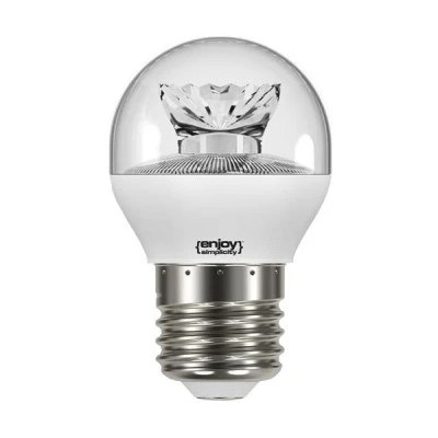 Λάμπα led σφαιρική διάφανη Ø45 E27 3.4W 230V 2700k θερμό λευκό φως δέσμης 230° 250lm
