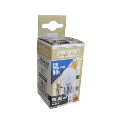 Λάμπα led σφαιρική Ø45 E27 5.6W 230V ντιμαριζόμενη 6500k ψυχρό λευκό φως 160° 500lm Λάμπα led σφαιρική Ø45 E27 5.6W 230V ντιμαριζόμενη 6500k ψυχρό λευκό φως 160° 500lm